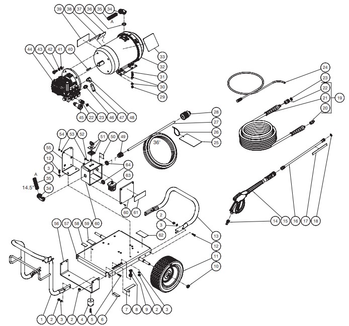 MITM JP-3004-1ME3 pressure washer parts and manual